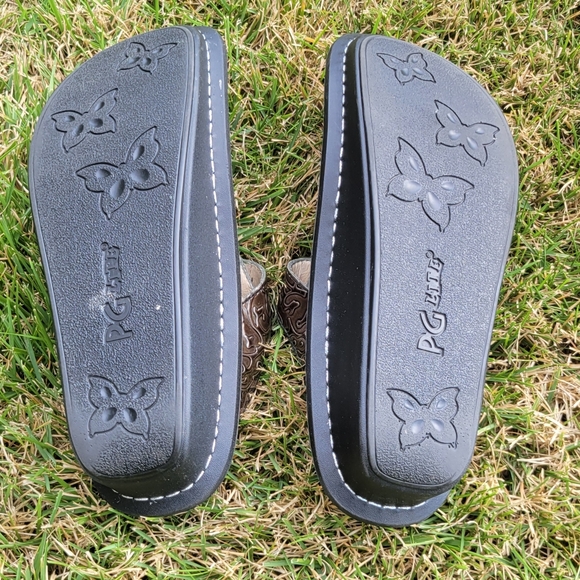 Alegria, Brown Tooled Patent Patterned Women's Shoes 8.5 - Picture 6 of 6